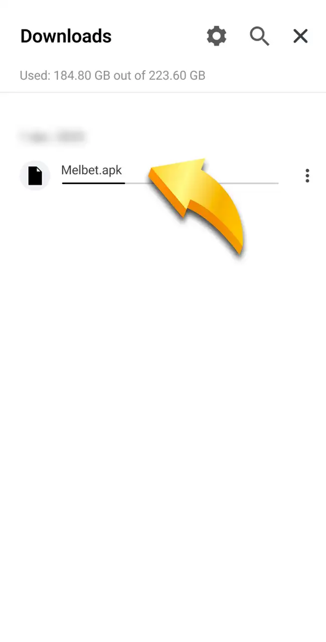 Save the package from the official Melbet website.