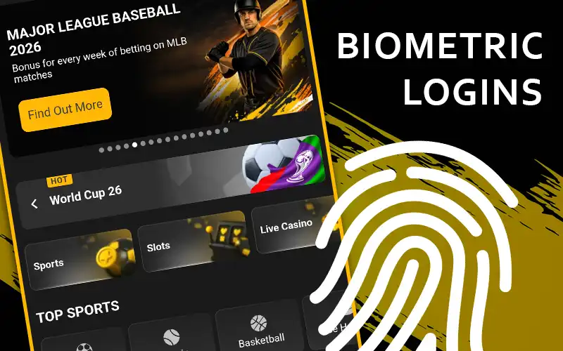 Setup biometric logins via the Melbet website.