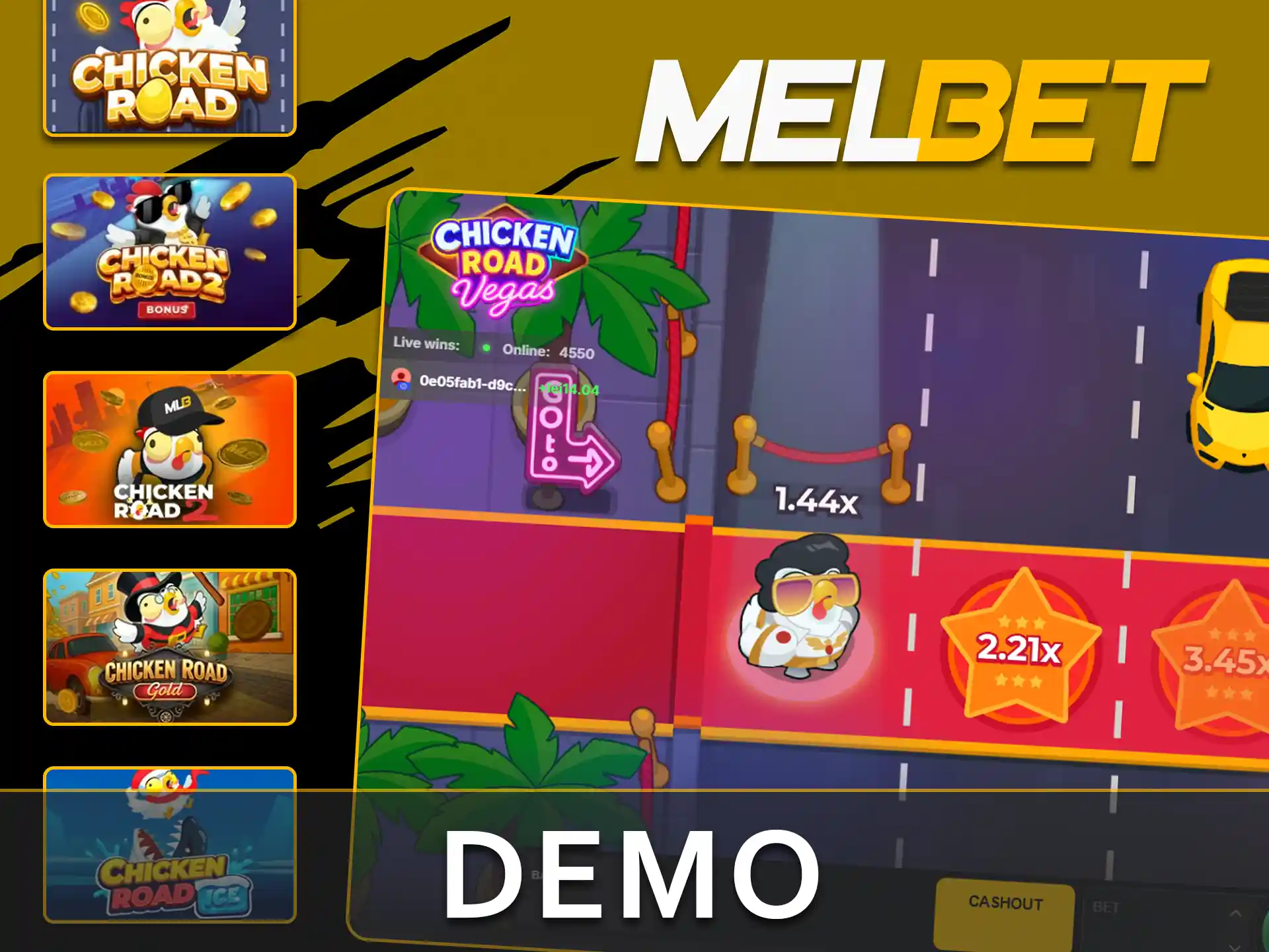 Play the demo on the official Melbet website.