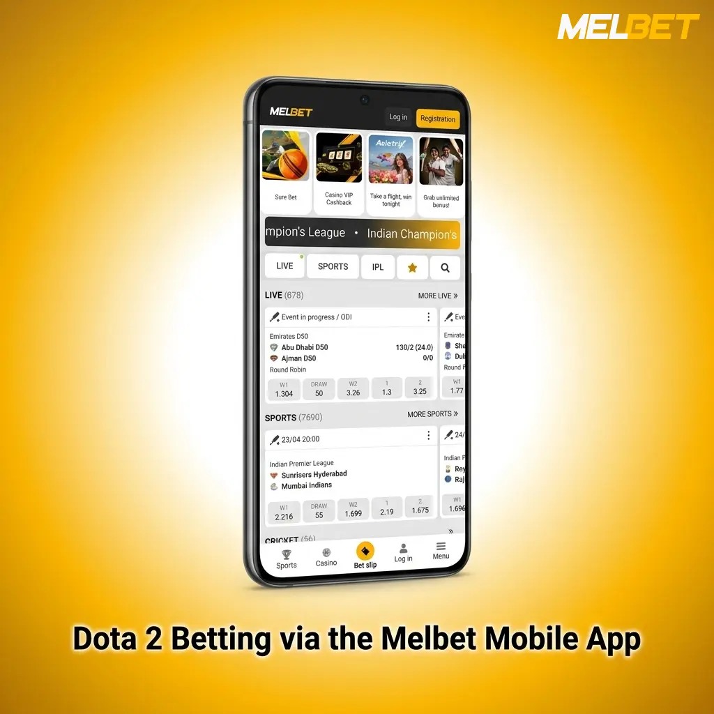 Dota 2 Betting via the Melbet Mobile App