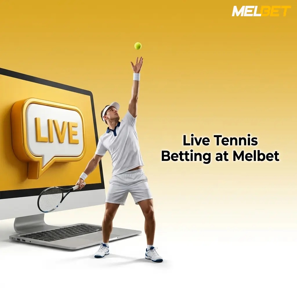 Live tennis betting at Melbet in-play interface