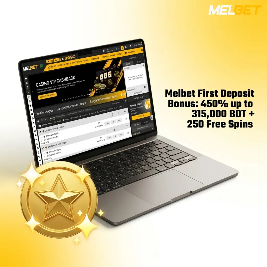 Melbet First Deposit Bonus 450% up to 315000 BDT plus 250 Free Spins